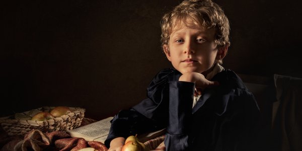 Boy with pears
